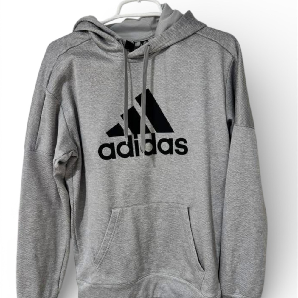 Adidas Men's Gray Hoodie with Black Logo